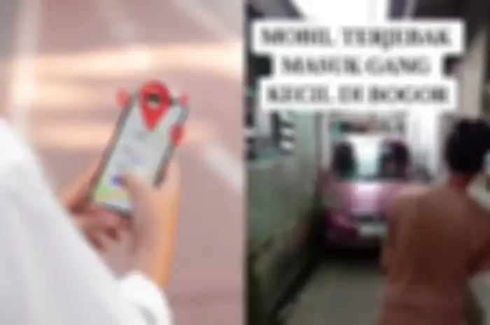 Mobil terjebak di gang sempit gara-gara ikuti arahan Google Maps.