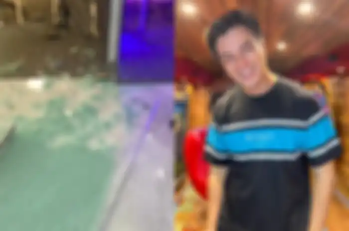 Detik-detik plafor kantor baru Baim Wong ambrol