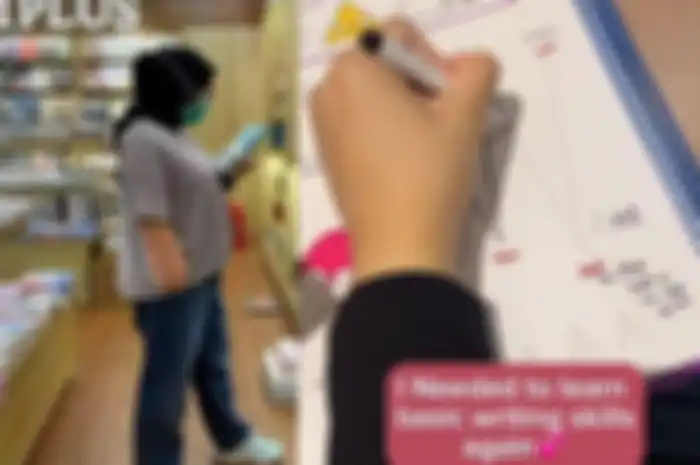 Oriza Violinar kini menulis pakai tangan kiri setelah kehilangan sebagian tangan kanannya karena diamputasi akibat kecelakaan 