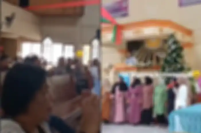 Emak-emak bawakan lagu Perdamaian di gereja, videonya viral.