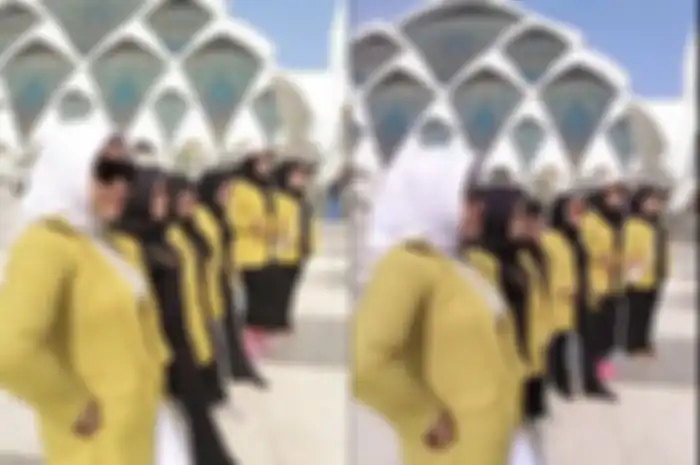 VIRAL emak-emak joged di depan Masjid Al-Jabbar panen sindiran dari warganet