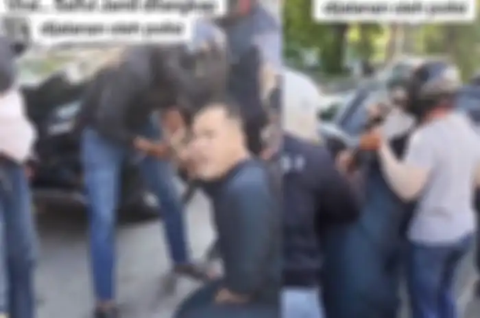 Momen Saipul Jamil diamankan polisi di jalanan.