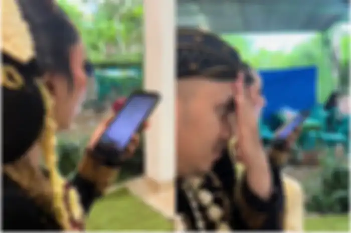 Viral di TikTok pengantin wanita masih kerja saat sedang resepsi
