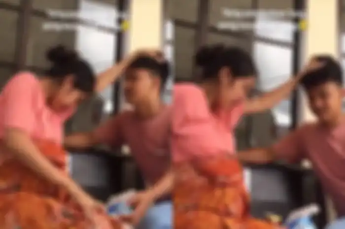 Suami pasrah dijambak istri yang kesakitan karena alami kontraksi melahirkan