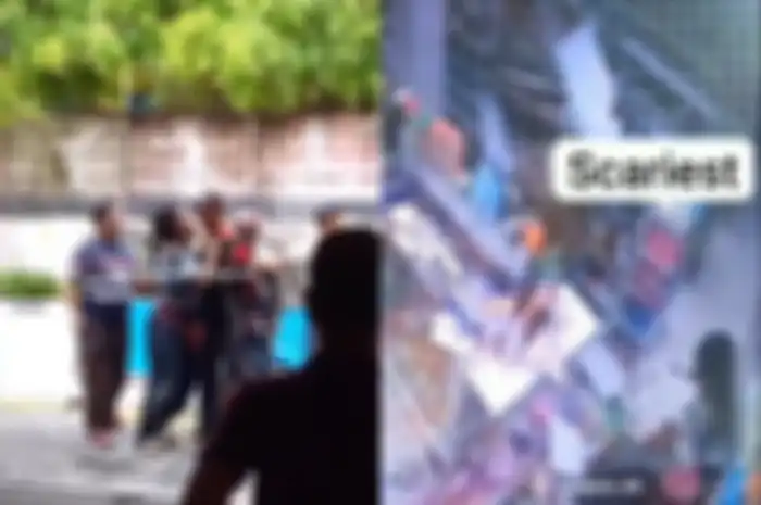 Detik-detik sopir bajaj bacok juru parkir di sebuah minimarket di daerah Kebayoran