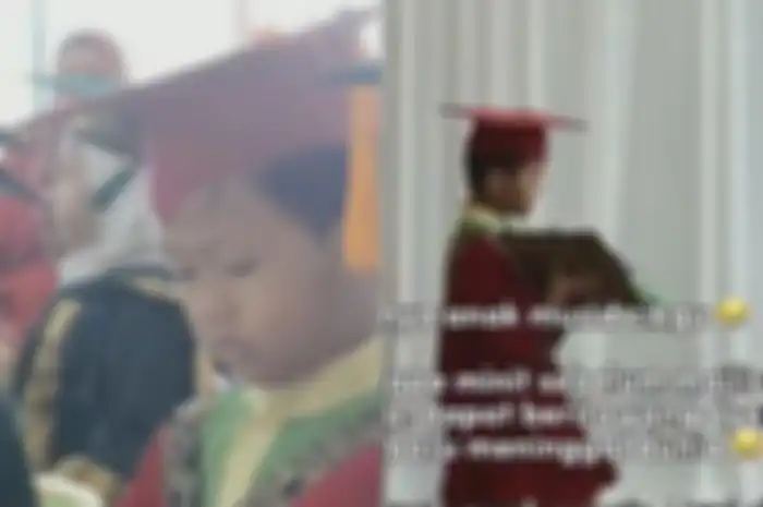 momen pilu bocah lelaki tahan tangis setelah dengar kabar ayahnya meninggal beberapa menit sebelum wisuda