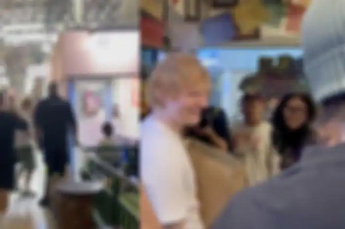 Hoki Seumur Hidup Kepake, Niat Temani Suami, Wanita Ini Malah Ketemu Ed Sheeran di Pasar Santa dan Dapat Hadiah Ini