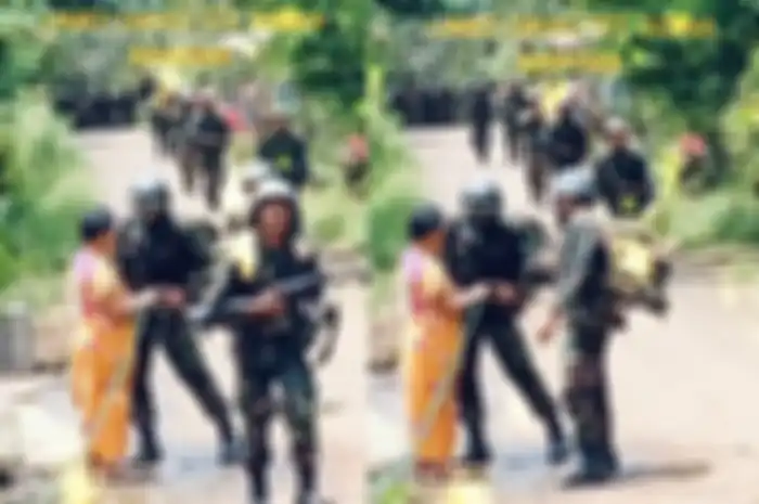 Video emak-emak memberi air pada siswa marinir yang kehabisan air