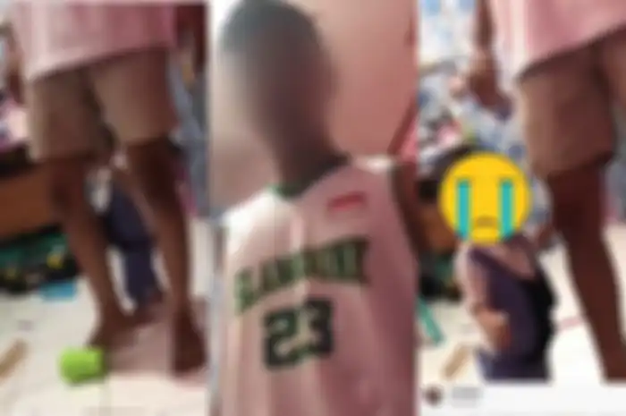 Seorang suami melakukan KDRT terhadap istrinya dihadapan sang anak yang masih balita.