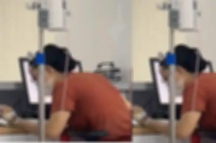 Viral Petugas Kesehatan Kerja Sambil Tangan Diinfus, Terungkap Alasannya Tetap Layani Pasian di RS 