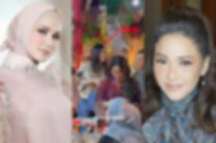 Maia Estianty berpapasan dengan Mulan Jameela di ultah Anang Hermansyah.