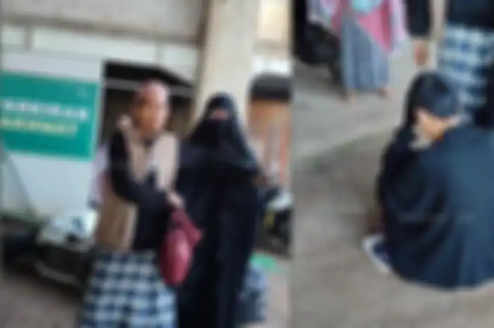 Pria memakai cadar lalu menyusup ke barisan jamaah wanita 
