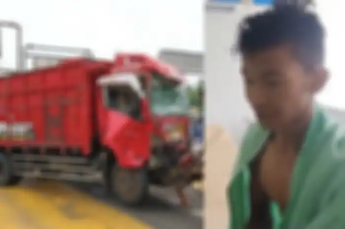 MI, sopir truk yang diduga menyebabkan kecelakaan beruntun di Gerbang Tol Halim Utama pada Rabu (27/3/2024) pagi.