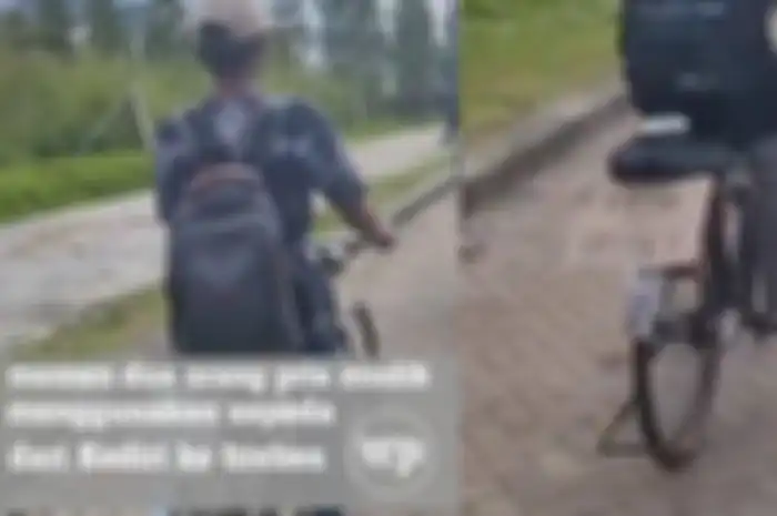 2 pria mudik dari Kediri ke Brebes dengan mengayuh sepeda onthel.