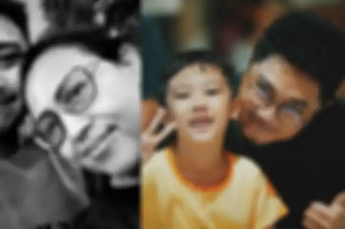 Angger Dimas dan sang ibunda (kiri), Angger Dimas dan Dante (Kanan)