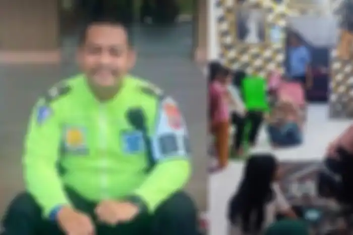 Kolase foto Brigadir RAT (kiri) dan keluarga korban saat berada di rumah duka di Kalasey Minahasa, Sulawesi Utara (kanan)