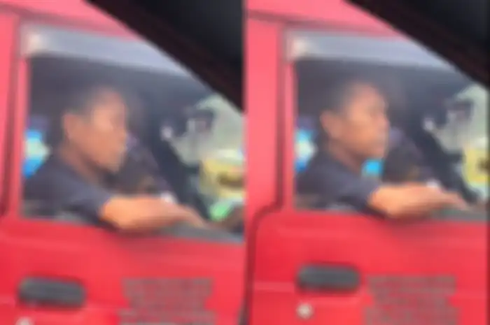 Sopir angkot yang pakai selang oksigen dan tetap bekerja