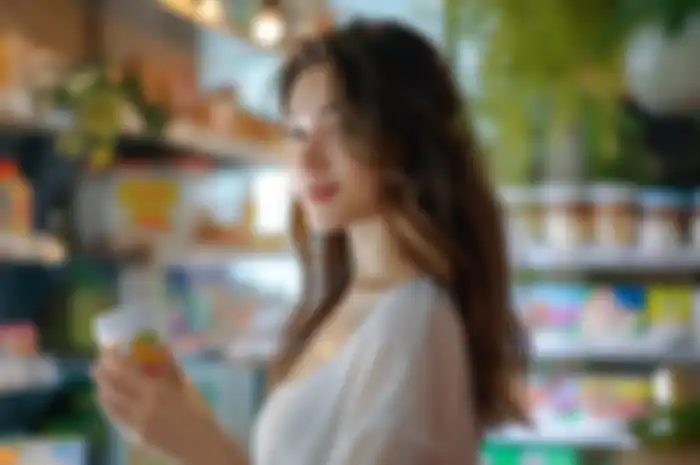 ilustrasi perempuan belanja produk kecantikan 