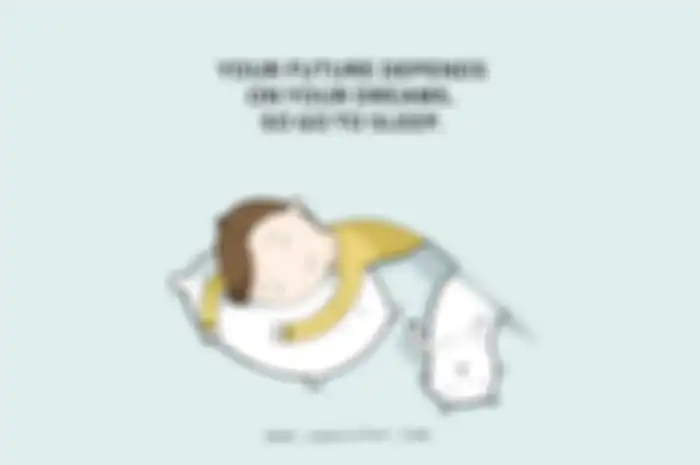 ilustrasi yang menggambarkan perasaan orang yang suka tidur dan males bangun pagi