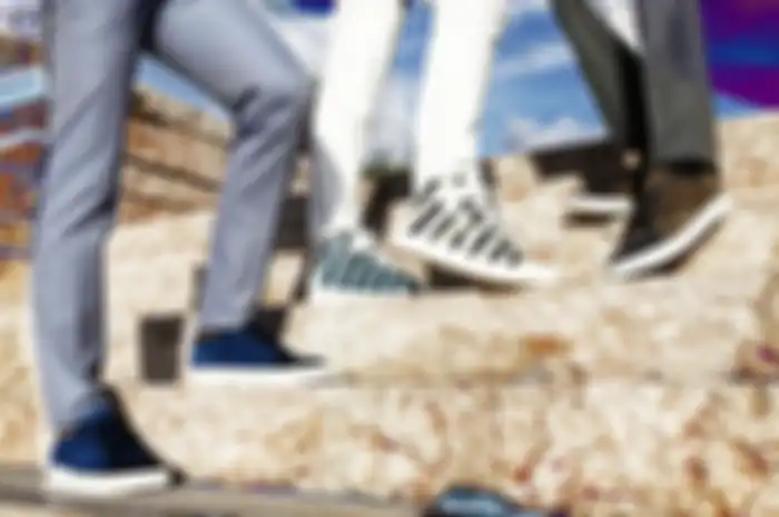 Welcome Stripey Leather Sneakers