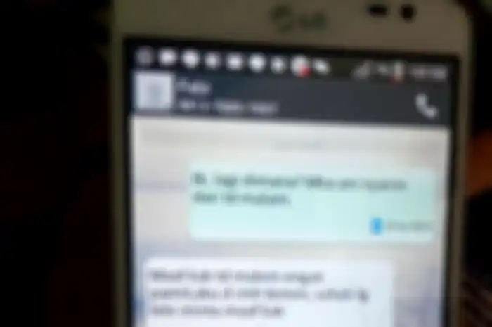 SMS palsu dari pelaku untuk keluarga Feby