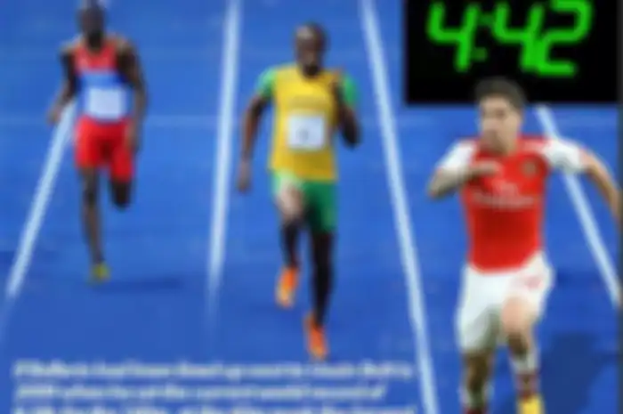 Salah satu meme Hector Bellerin dan Usain Bolt