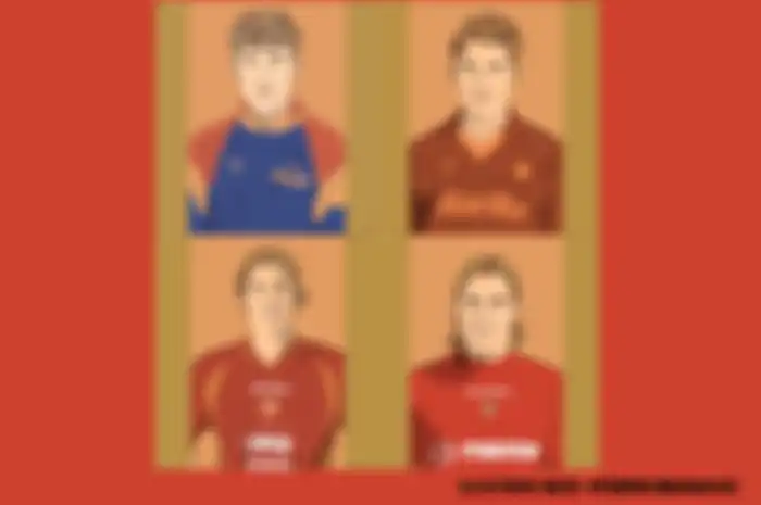 sosok Totti dari masa ke masa (ilustrasi oleh: Federico Manasse)