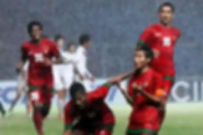 Evan Dimas mengucap rasa syukur ketika mencetak hattrick ke gawang Korea Selatan pada 2013 lalu.