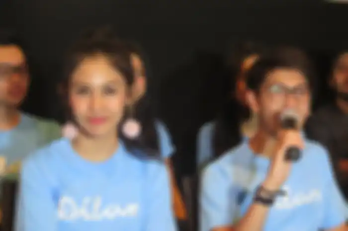 Vanesha dan Iqbaal saat Konferensi Pers film Dilan