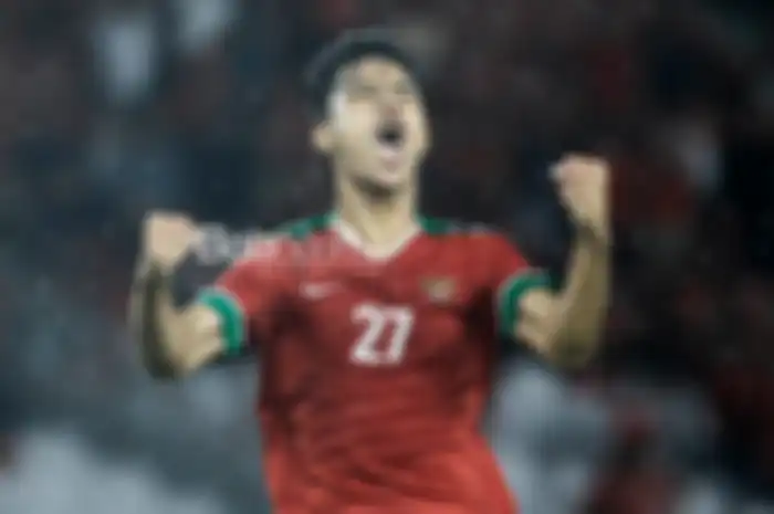 Aji Kusuma, merayakan gol ke gawang timnas u-19 Jepang di Stadion Utama GBK