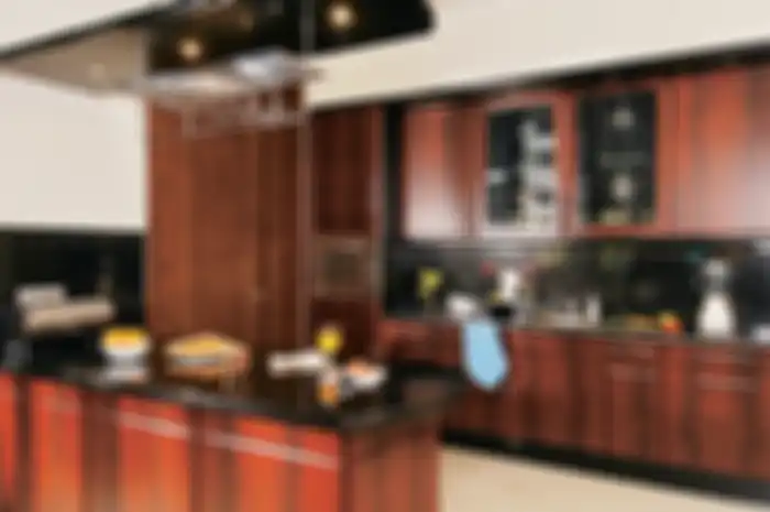 Granit Hitam dan Kayu Elegan