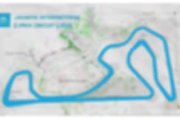 Lay out sirkuit balap Formula E di Ancol, Jakarta Utara
