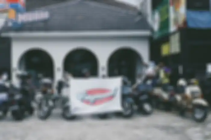 Sebelum ke lokasi, member Vesproud mengadakan riding tipis-tipis dari Muara Kopi, Cilandak, Jakarta Selatan.