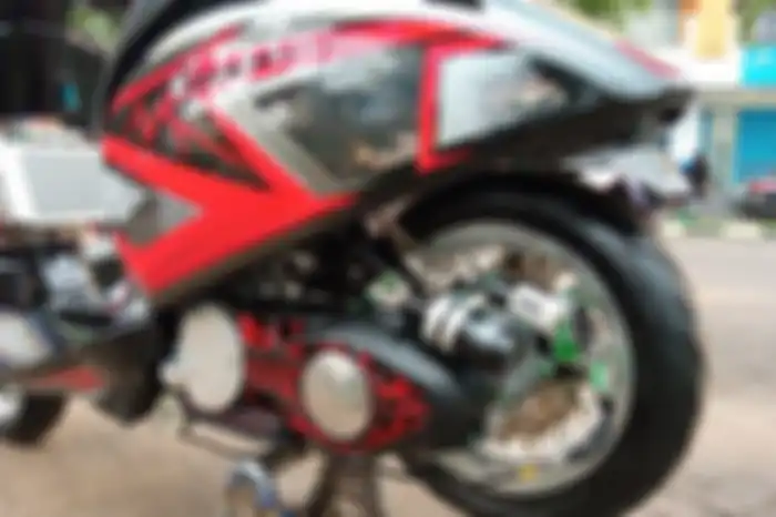 Rem belakang cakram dan banyak coakan di area cover CVT.