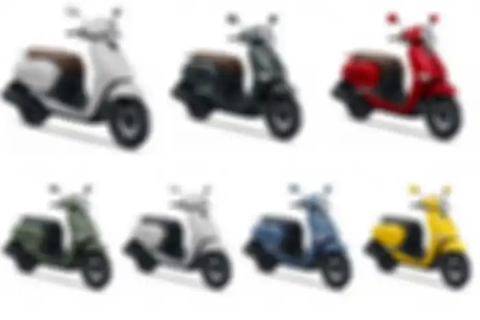 Pilihan warna Honda Giorno+ varian ABS (atas) dan CBS (bawah).