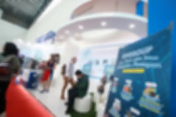 Booth FIFGROUP terletak di dekat pintu masuk utama area pameran IEMS 2023.