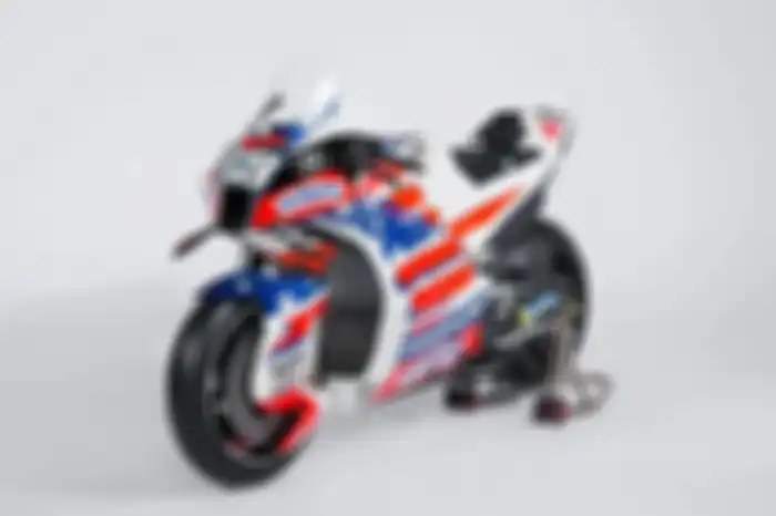 Bendera Amerika membalut motor MotoGP Aprilia RS-GP 2023 milik Trackhouse Racing MotoGP.