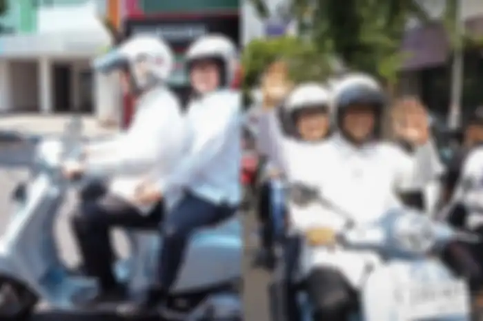 Anies Baswedan bonceng Cak Imin pakai Vespa LX 125.
