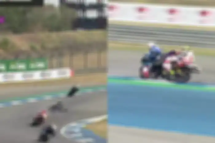 Pembalap Indonesia Wahyu Nugroho terlibat kecelakaan di Race 1 SS600 ARRC Thailand 2024.