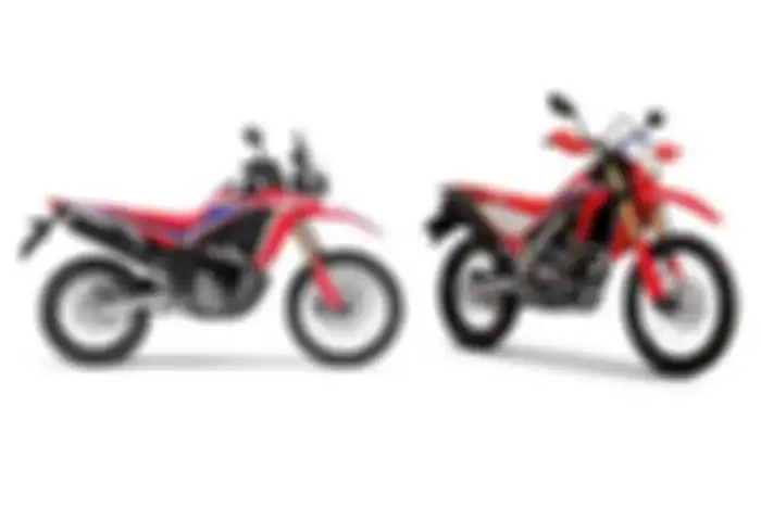 Ilustrasi Honda CRF250 Rally (kiri) dan Honda CRF250L (kanan).