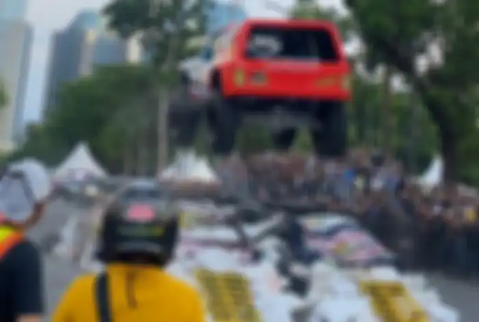 Atraksi Gamon di hari pertama Otobursa Tumplek Blek 2022.