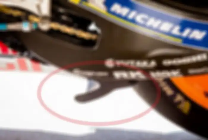 Spoiler swingarm di motor Marc Marquez.