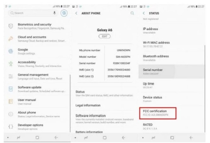 Galaxy A6 kantongi sertifikat FCC