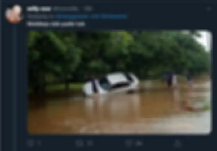 Kondisi Mobil BMW yang hanyut karena banjir