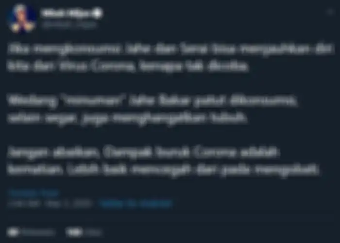Unggahan Mbah Mijan di Twitter.