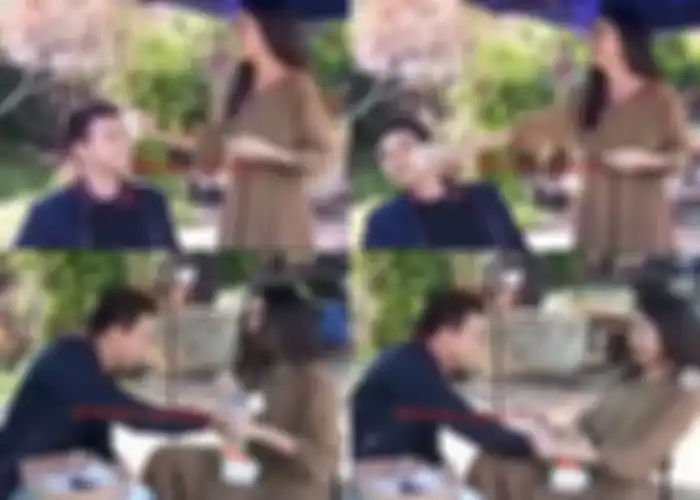 Jonathan Frizzy dan Ririn Dwi Ariyanti yang bercengkrama di tempat syuting