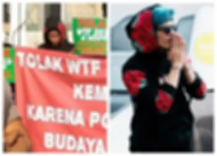 Pendemo yang pakai jaket AHHA