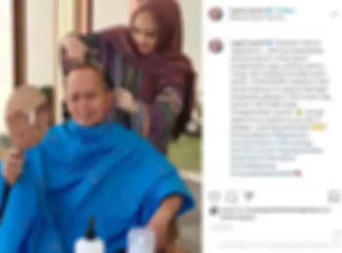 Inggrid Kansil potong sendiri rambut suami di rumah