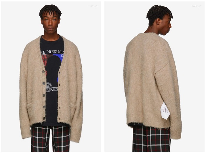 Replika cardigan Kurt Cobain dari Vetements
