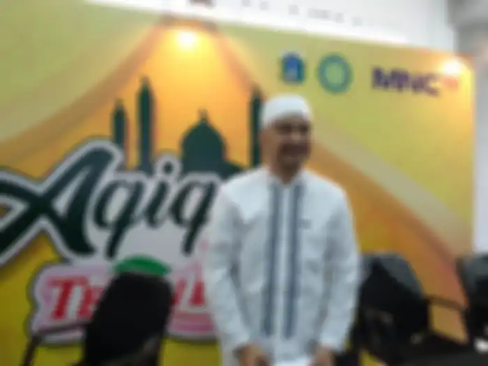 David Chalik usai akikah massal yang diselenggarakan Telon Lang bersama MNC TV di Masjid K.H Hasyim 